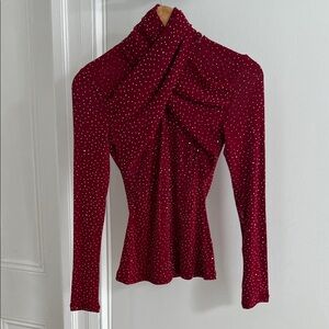 ASTR Burgundy Long Sleeve Top